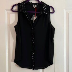 Elle Black Sleeveless Blouse